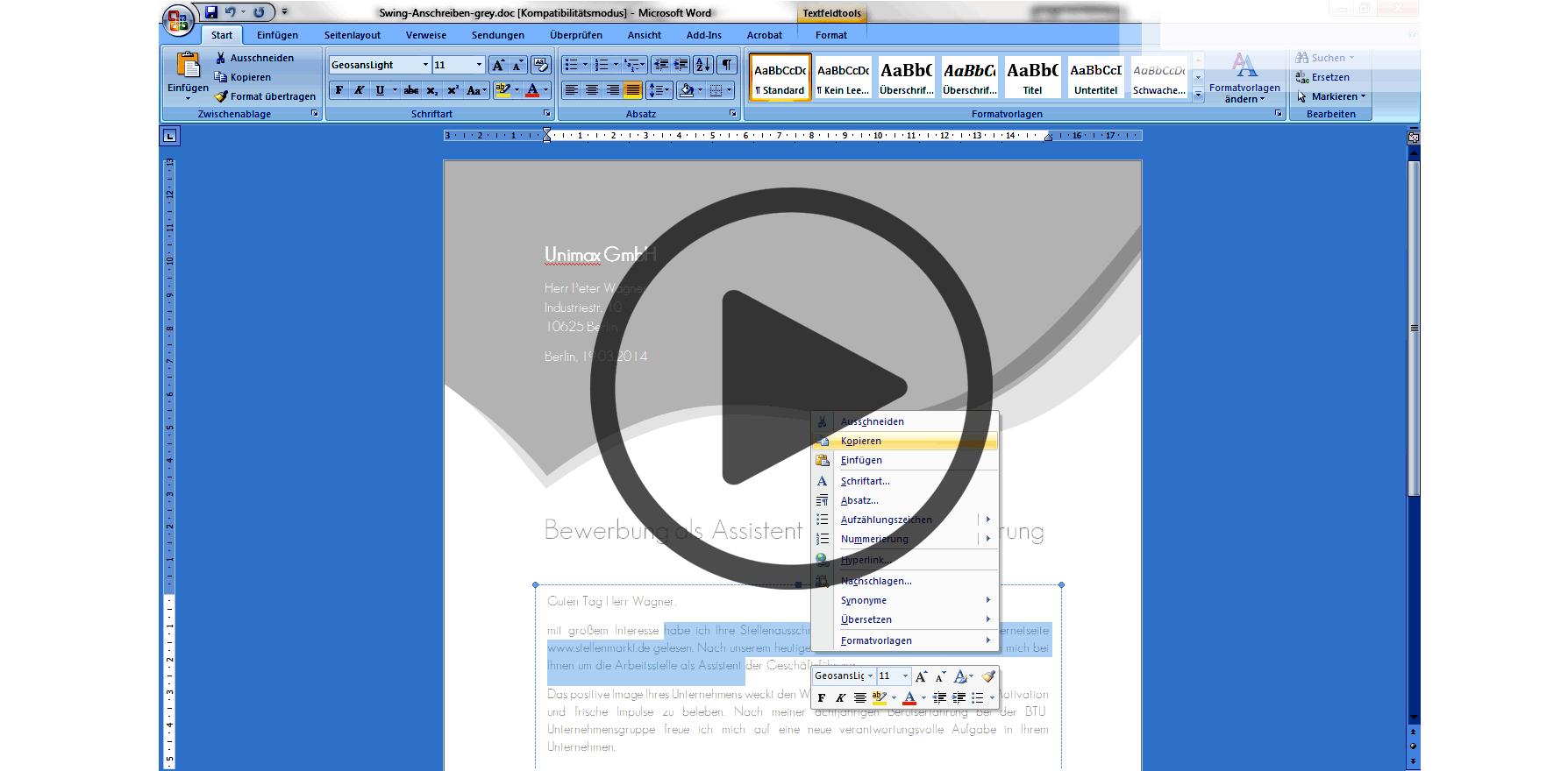 ausführlicher Lebenslauf Muster