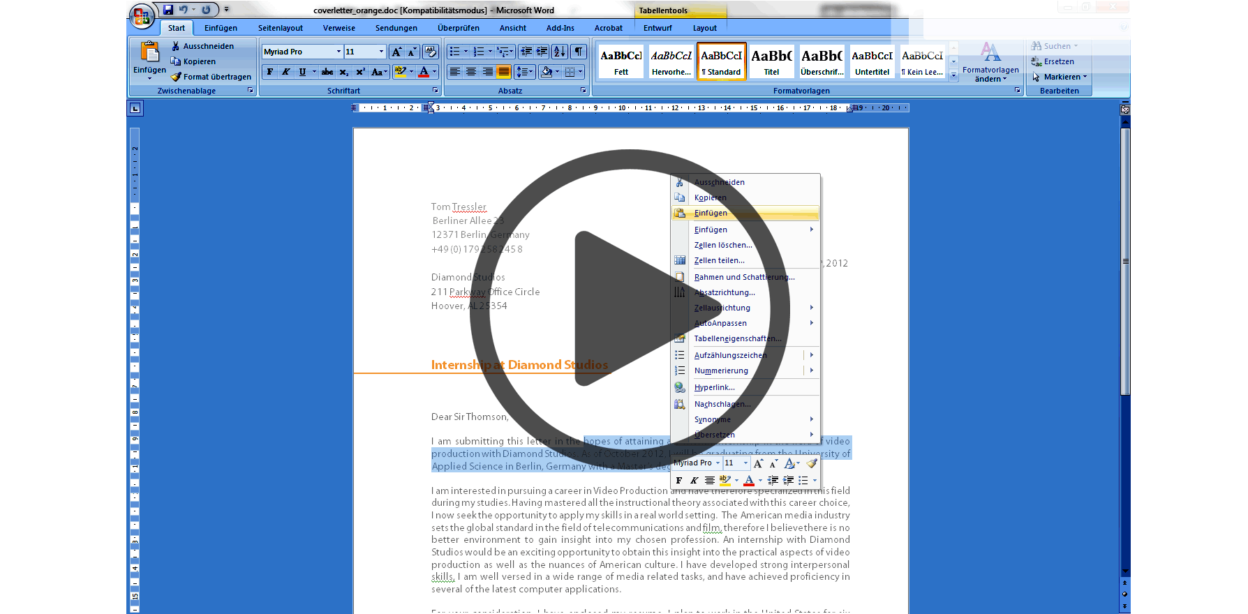 englische Bewerbung Muster 2022