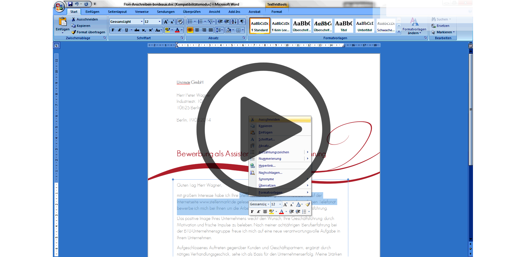 Lebenslauf Vorlage kostenlos