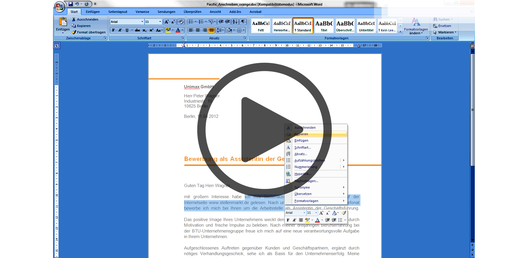 tabellarischer Lebenslauf Vordruck
