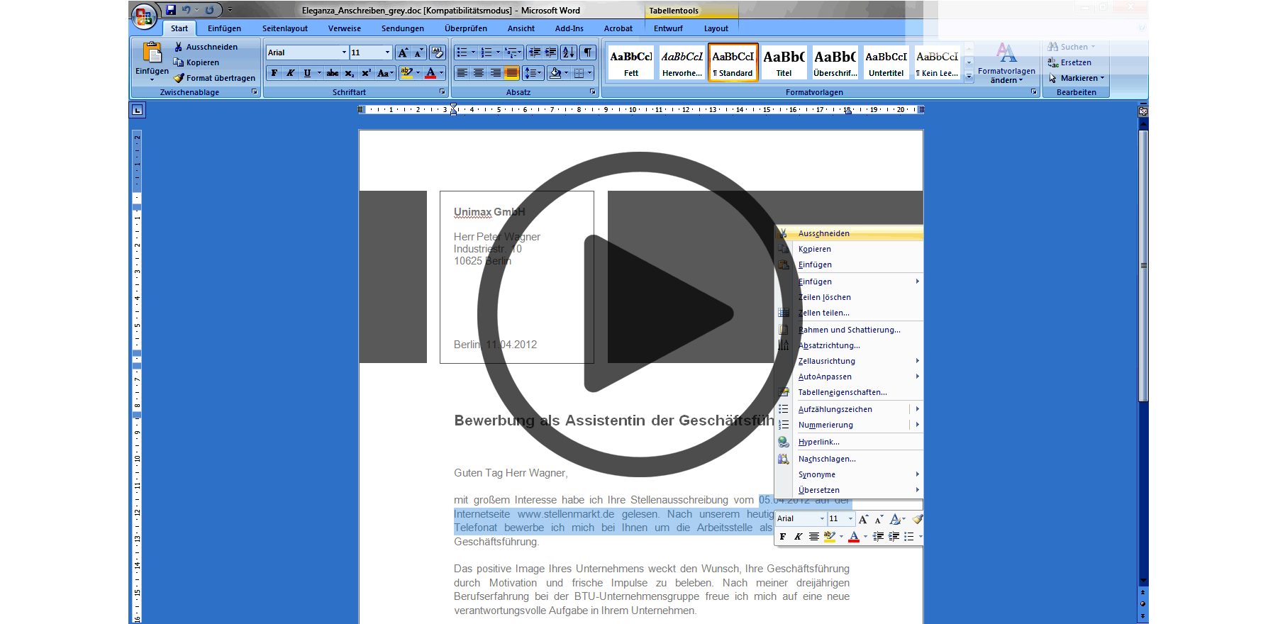 Wie bewerbe ich mich richtig