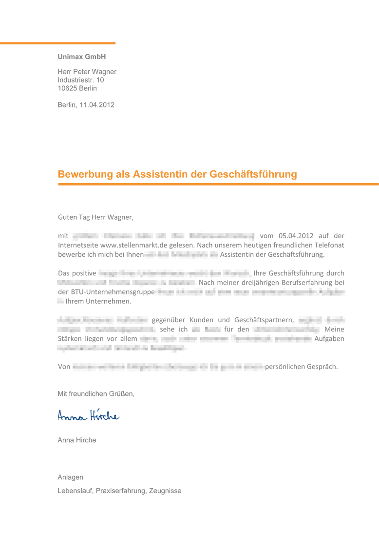 Anschreiben Bewerbungsschreiben