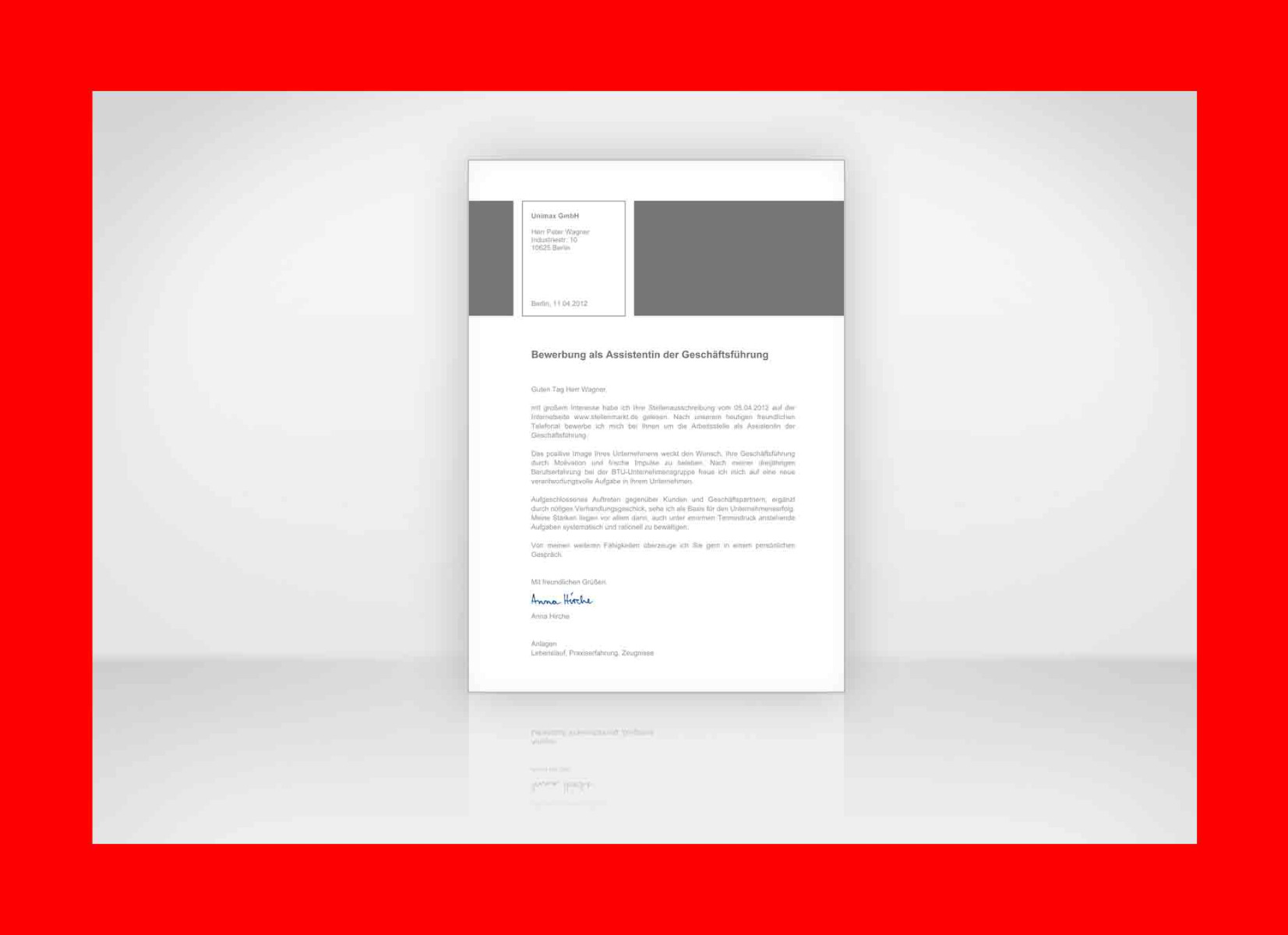 Anschreiben für Bewerbung