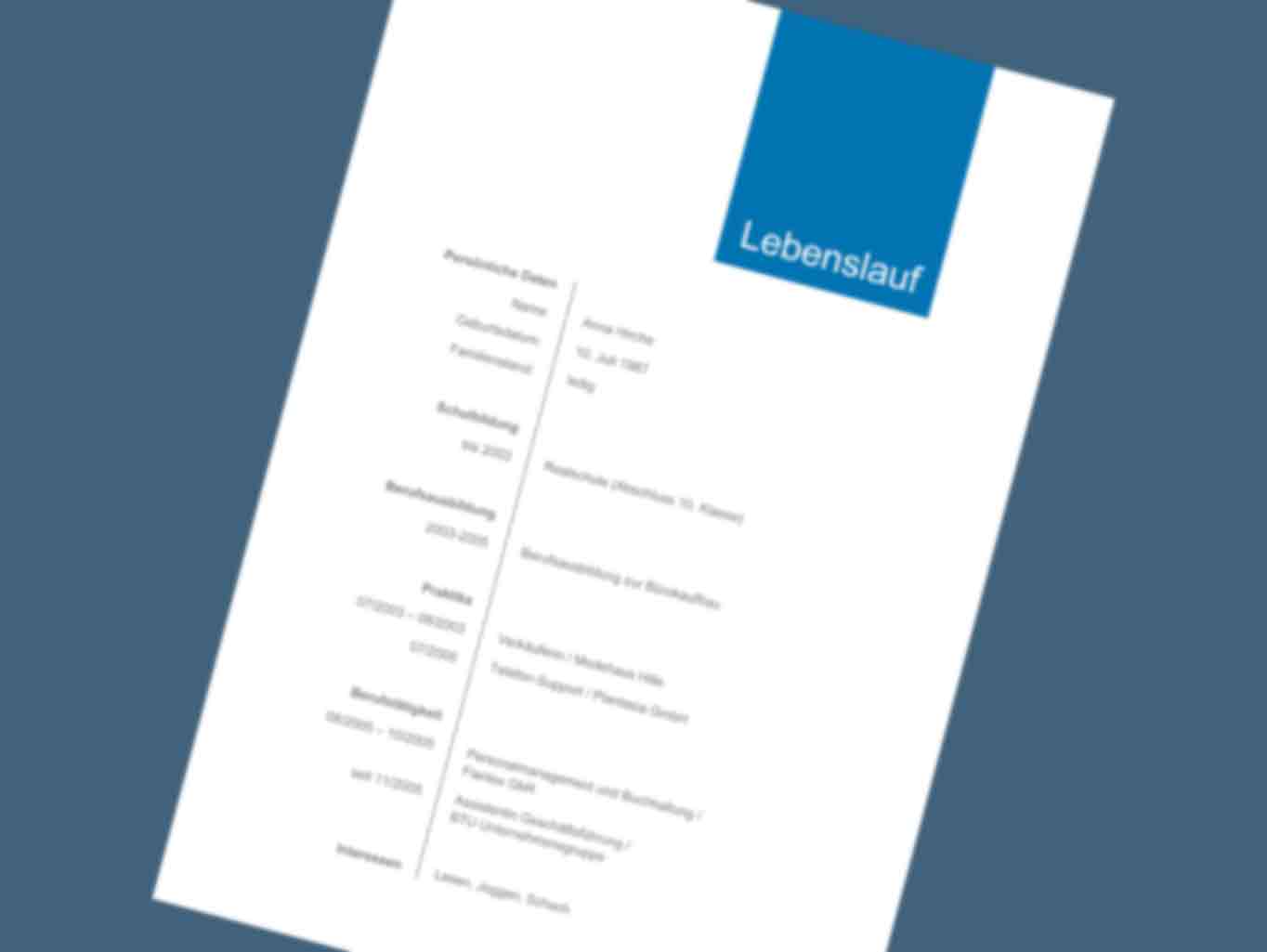 Anschreiben Lebenslauf Muster