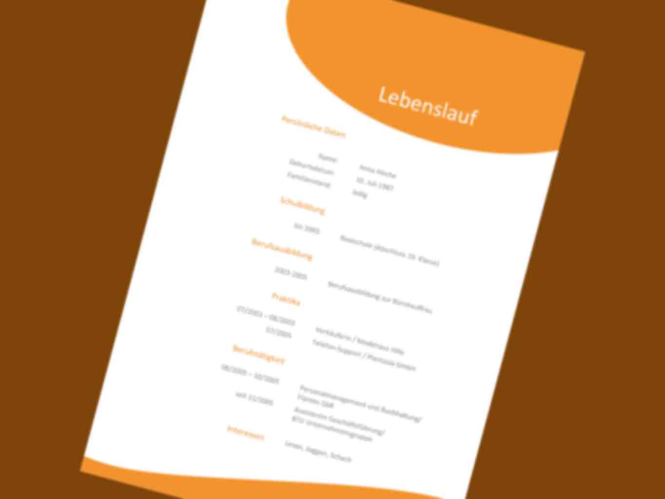 Ausbildung Lebenslauf