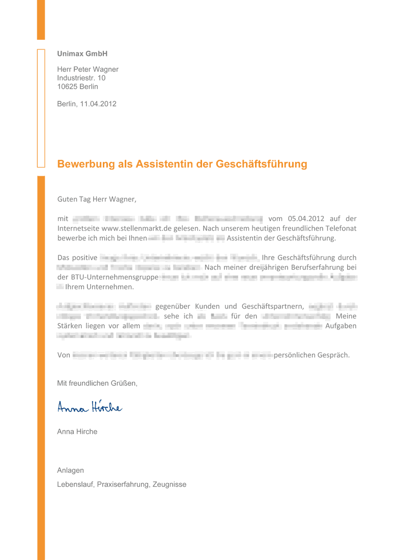 21 Musterbewerbungsschreiben als Wordvorlage