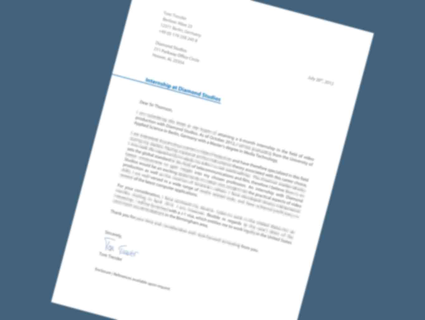 Bewerbung Englisch Download Cover + CV + Cover Letter