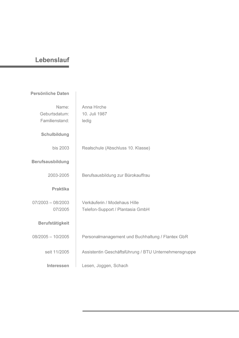 Bewerbung für Ausbildung