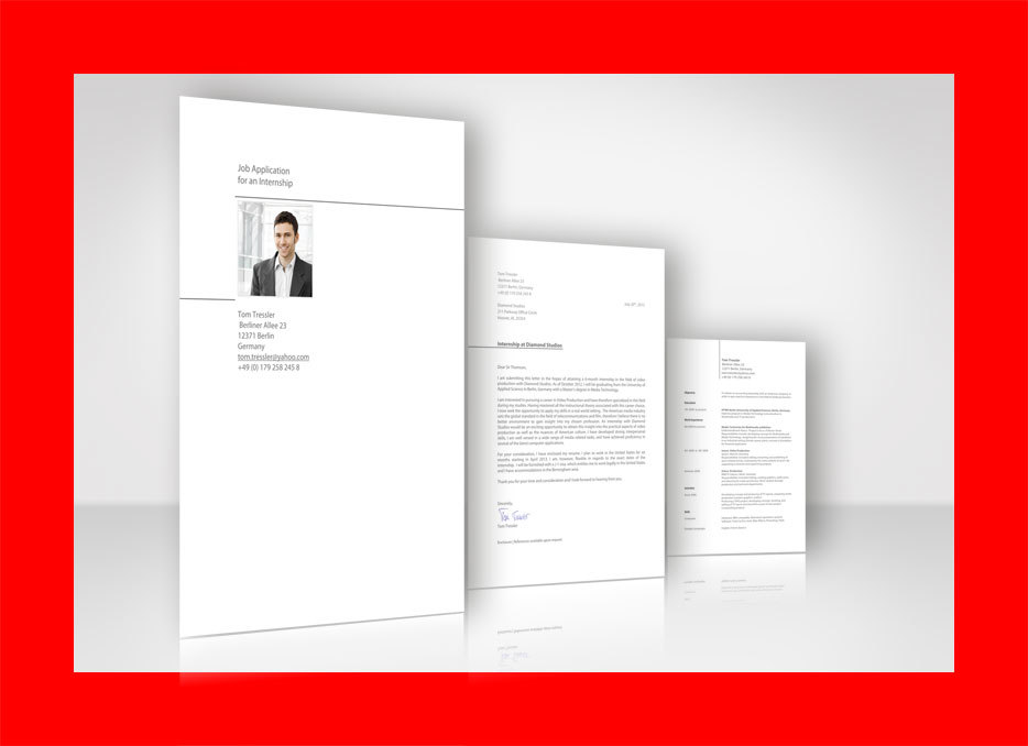 Bewerbung Lebenslauf auf Englisch Vorlage