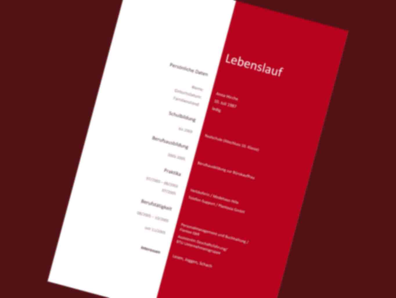 Bewerbung Lebenslauf Beispiel