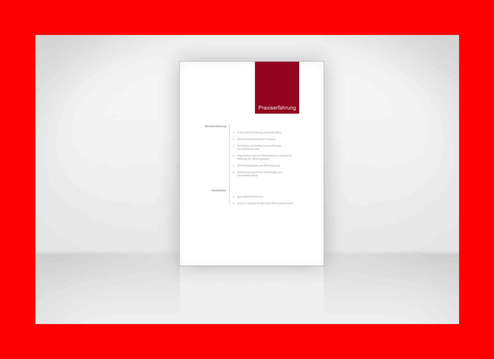 Bewerbung mit Referenzen