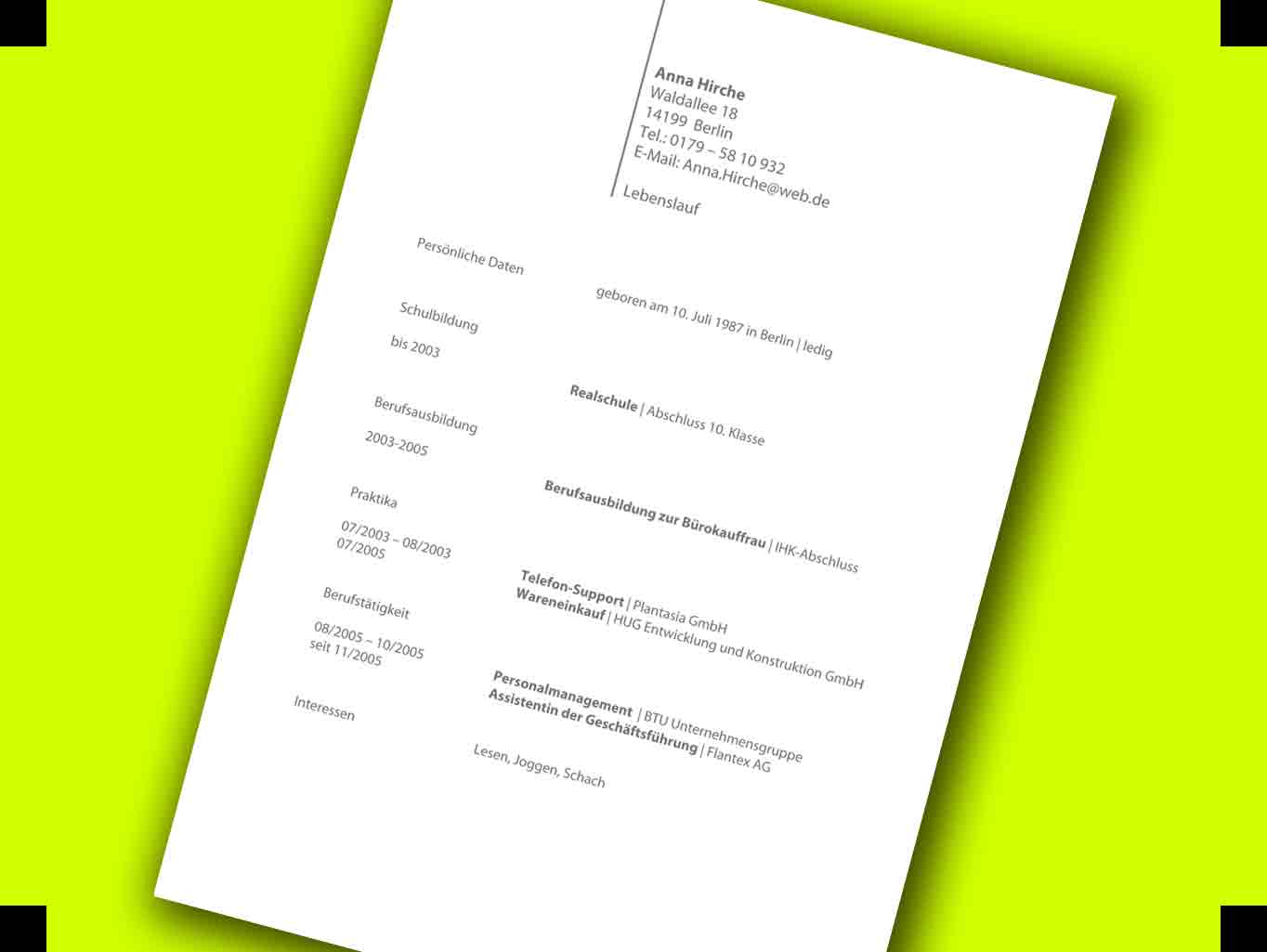 Bewerbung per Email Vorlage