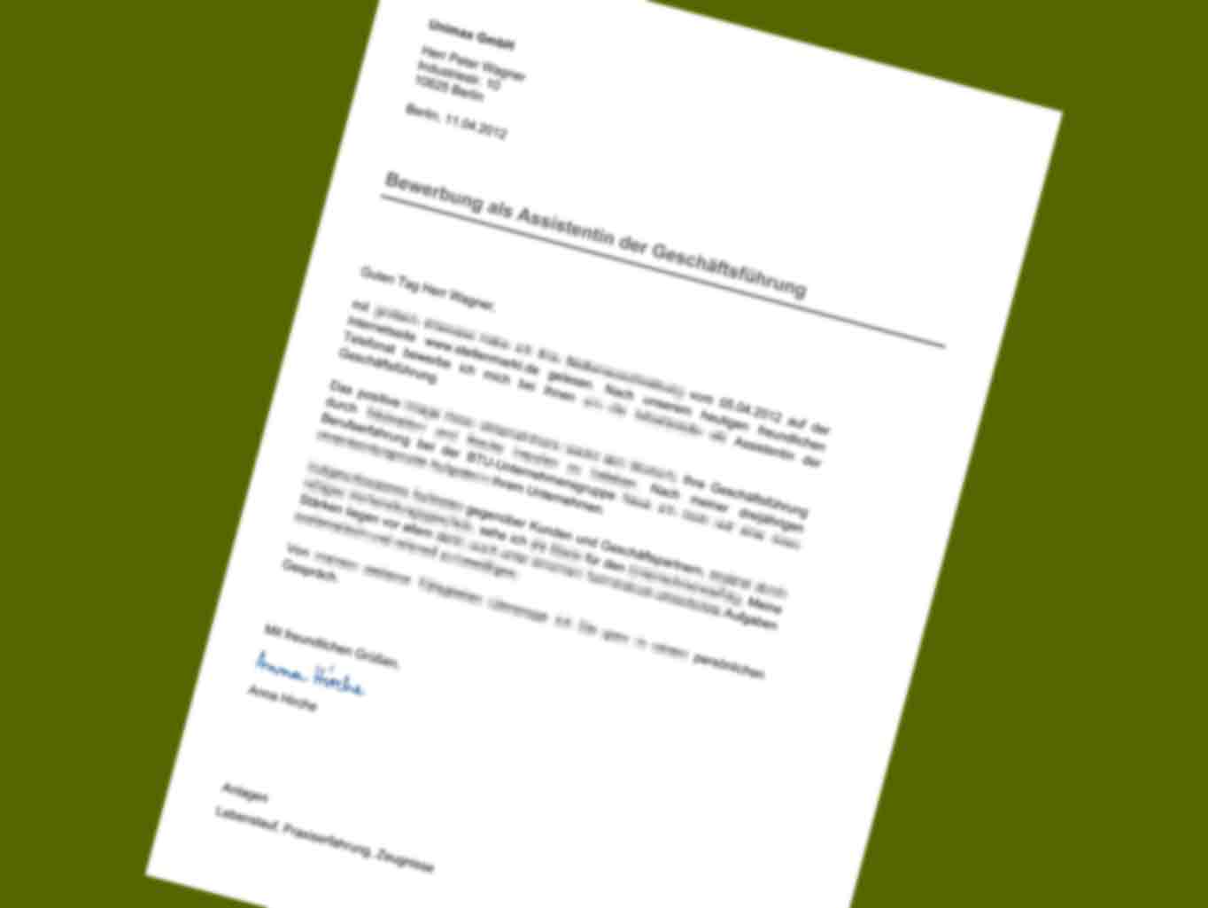 Bewerbung schreiben Muster