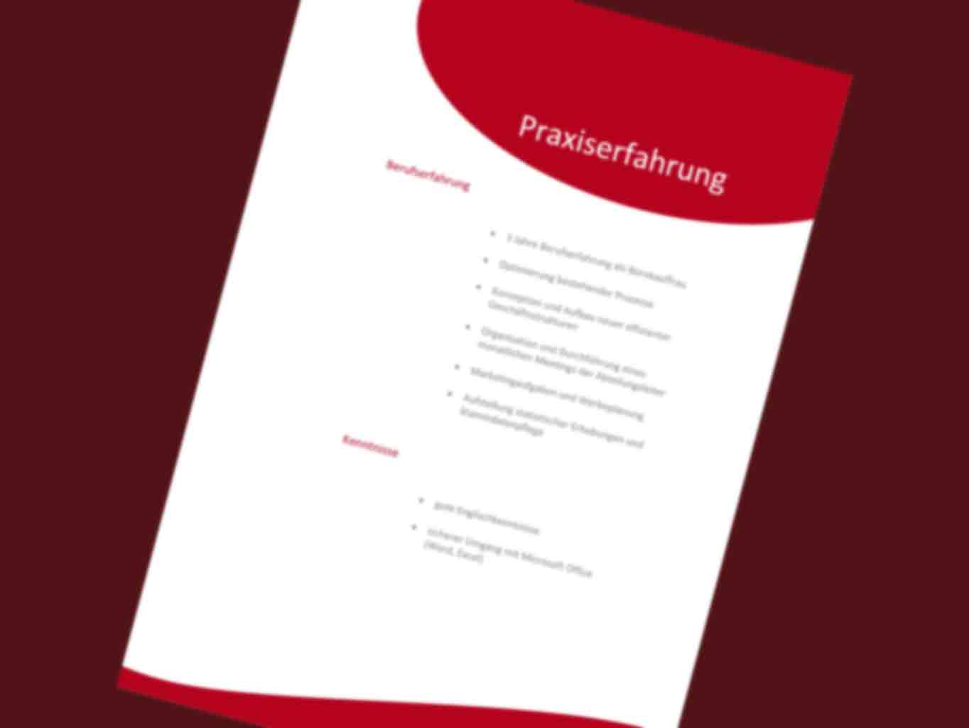 Bewerbung tabellarischer Lebenslauf