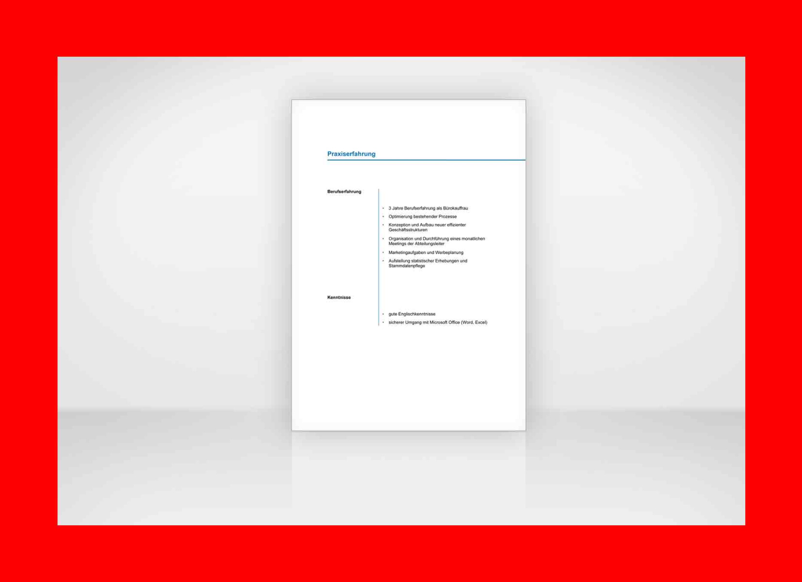 Bewerbung Tischler