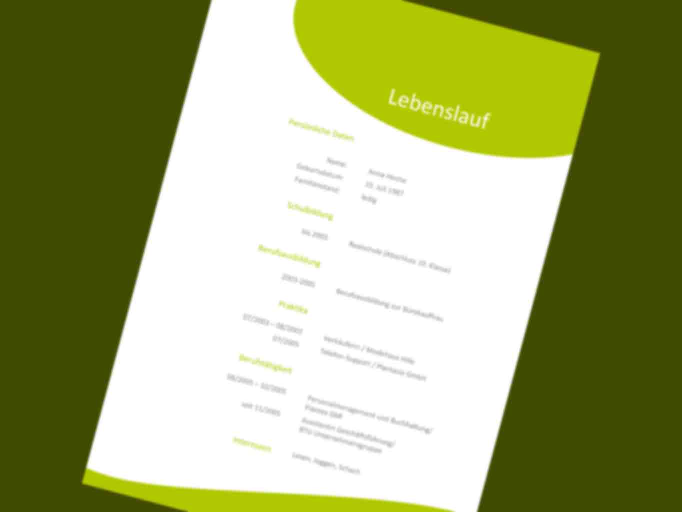 Bewerbung und Lebenslauf Vorlagen