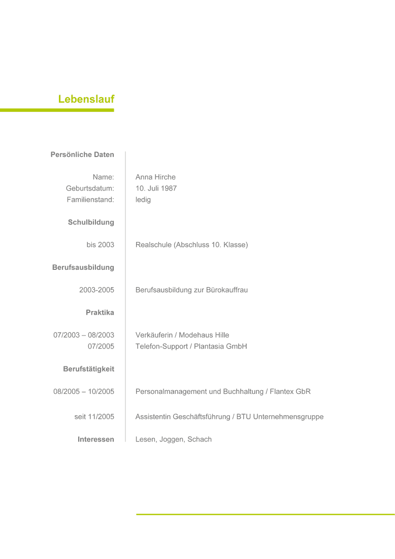 Bewerbung Unterschrift