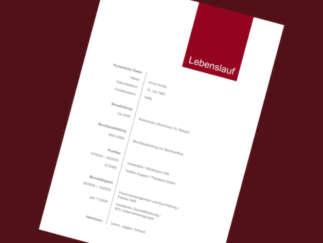 Bewerbung Verkäuferin Lebenslauf