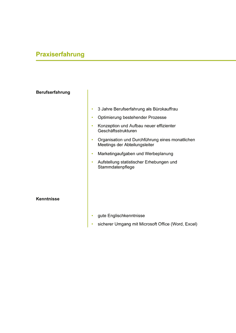 Bewerbung Vorlag