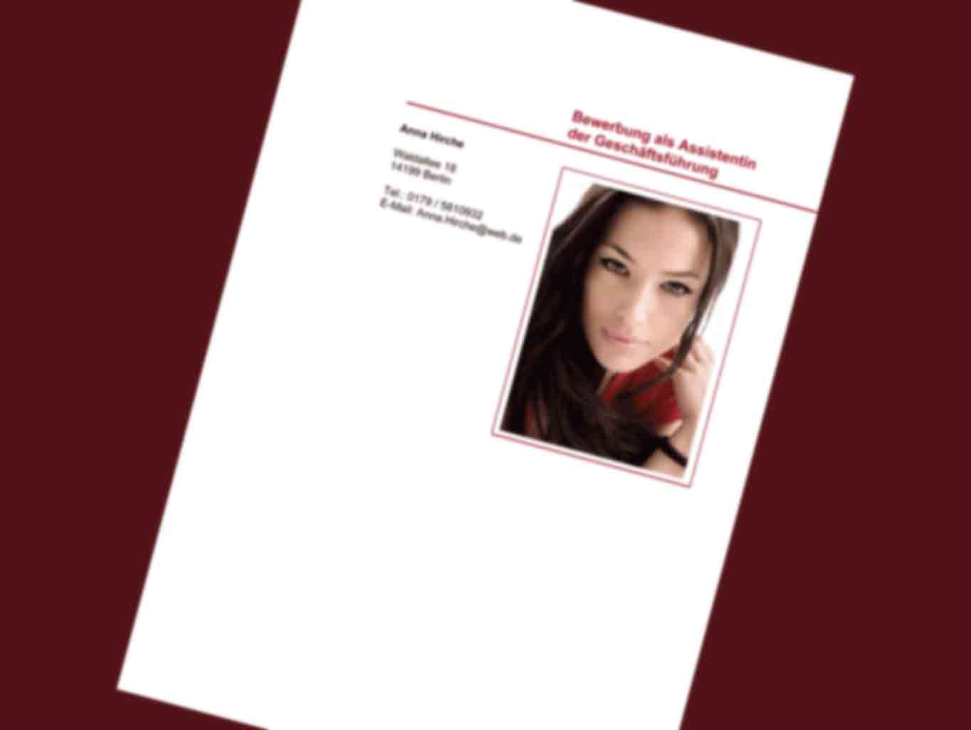Bewerbung Vorlagen Deckblatt