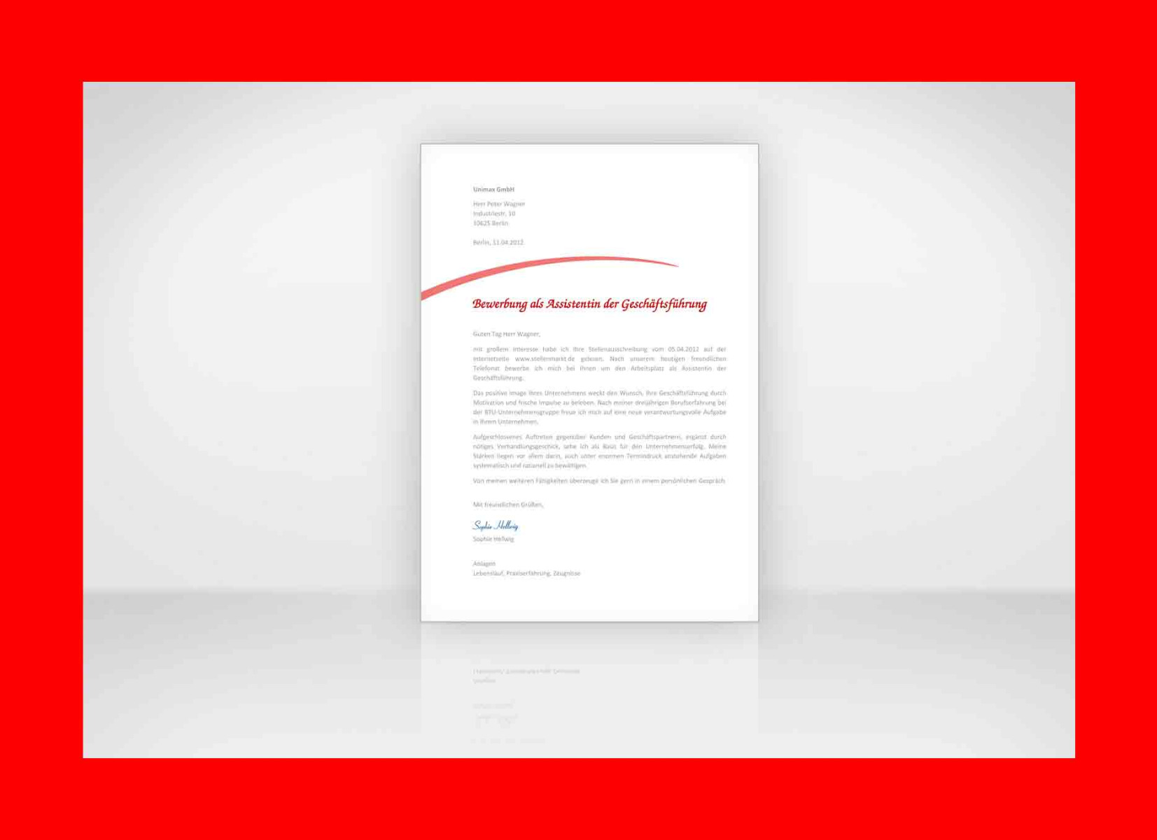 Bewerbung Vorlagen für Bewerbung