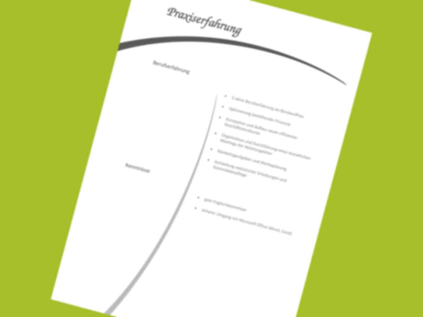 Bewerbung zur Verkäuferin
