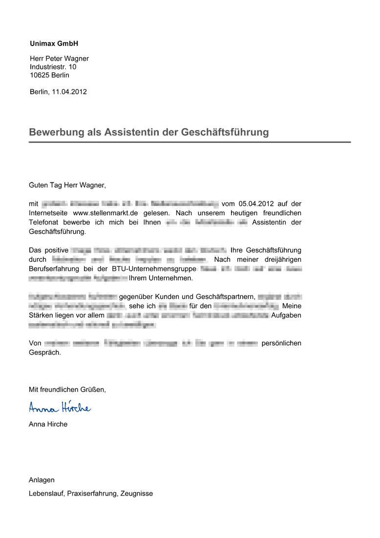 Bewerbungsanschreiben Bewerbungsschreiben
