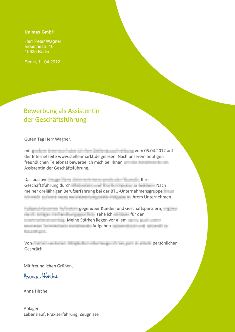 Bewerbungsanschreiben Muster