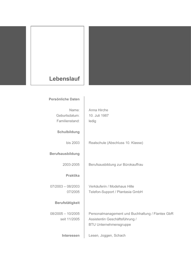 Bewerbungsbriefe Vorlagen