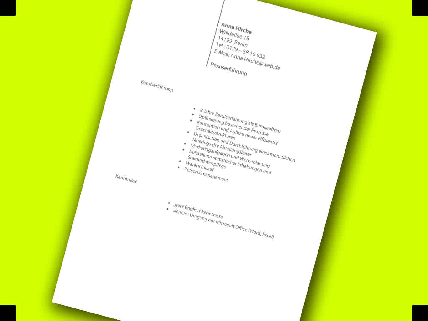 Bewerbungsschreiben für Bürokauffrau
