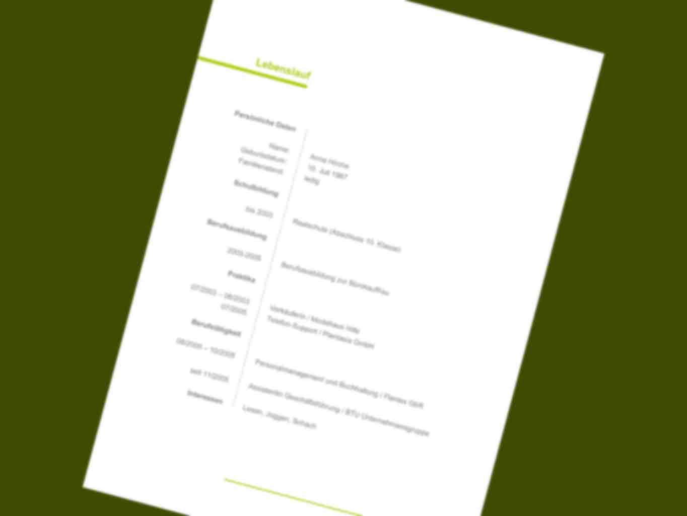 Bürokauffrau Bewerbung