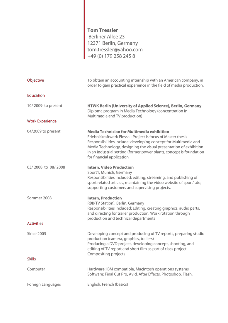 CV English