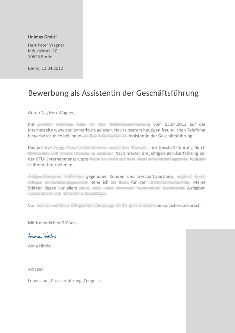 Download Deckblattvorlage Bewerbung
