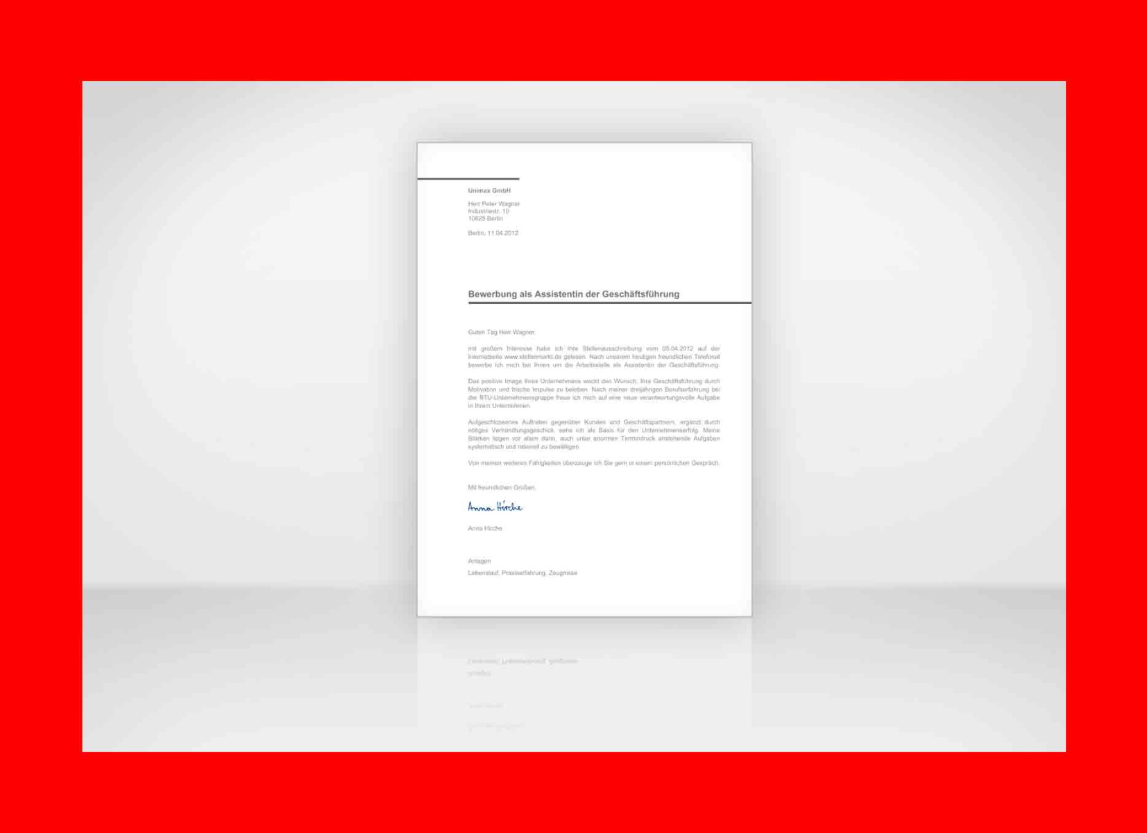 DIN 5008 Bewerbung