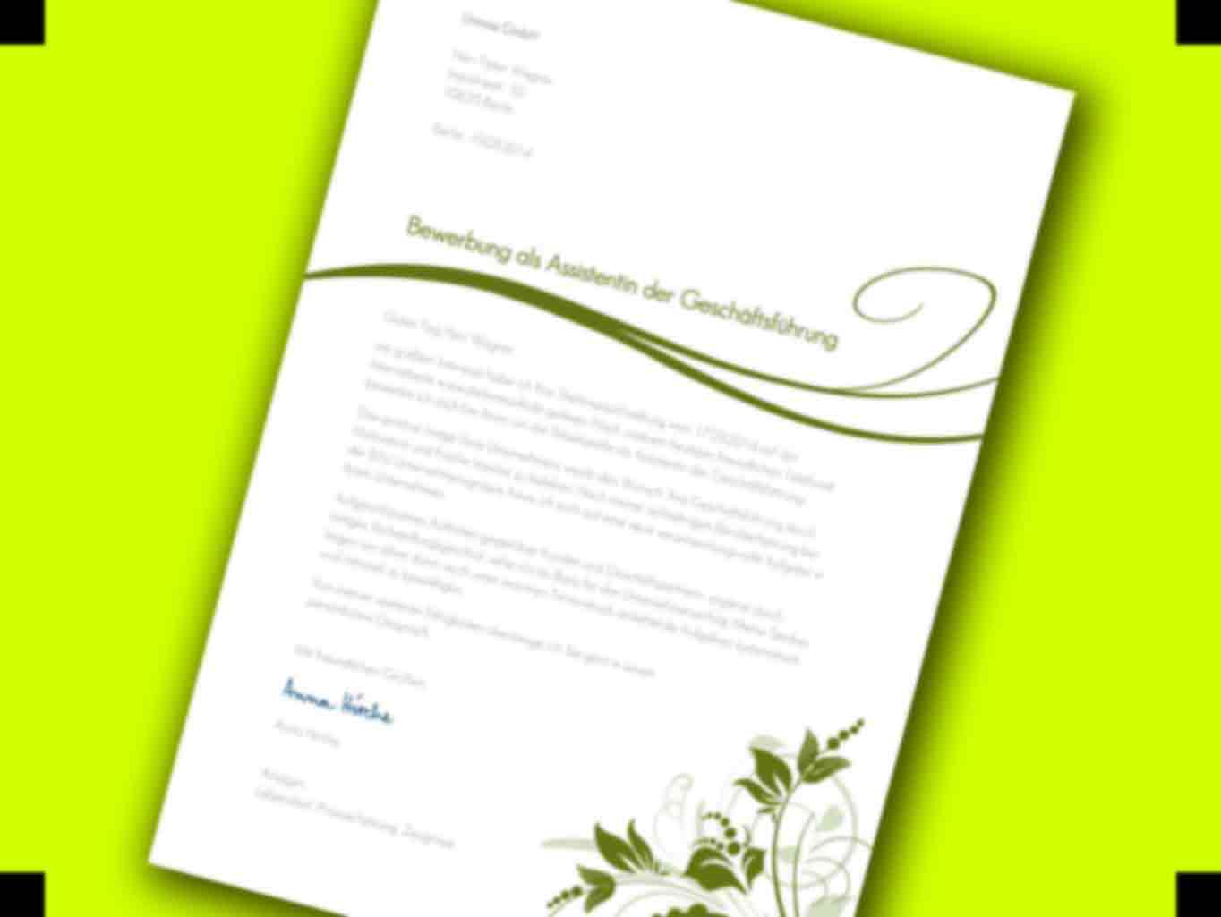 Dritte Seite Bewerbung