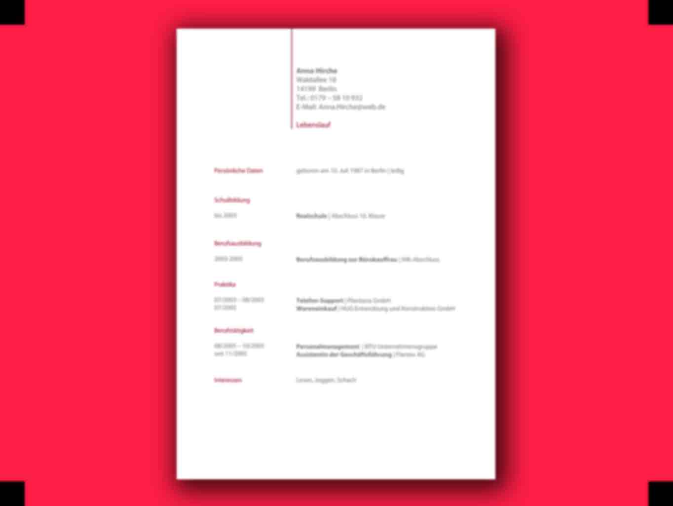 europass cv example