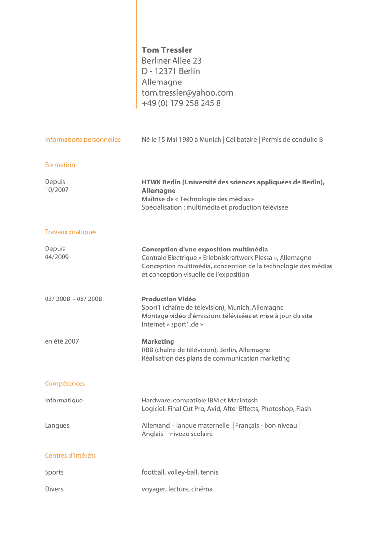 Französisch Bewerbung schreiben