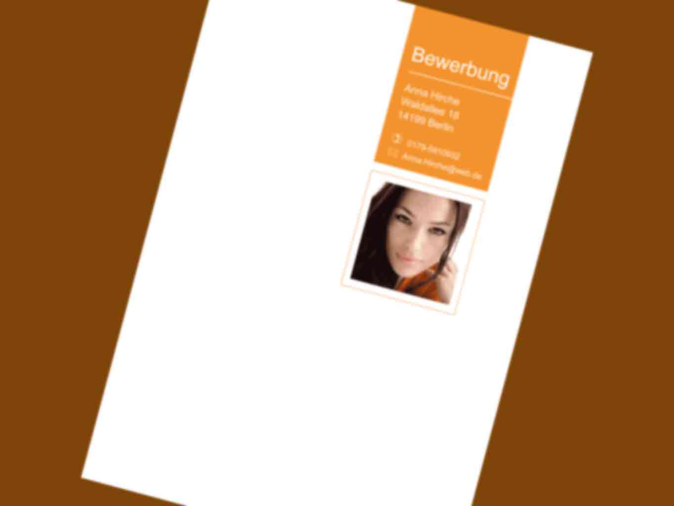 Gestaltung Bewerbungsdeckblatt