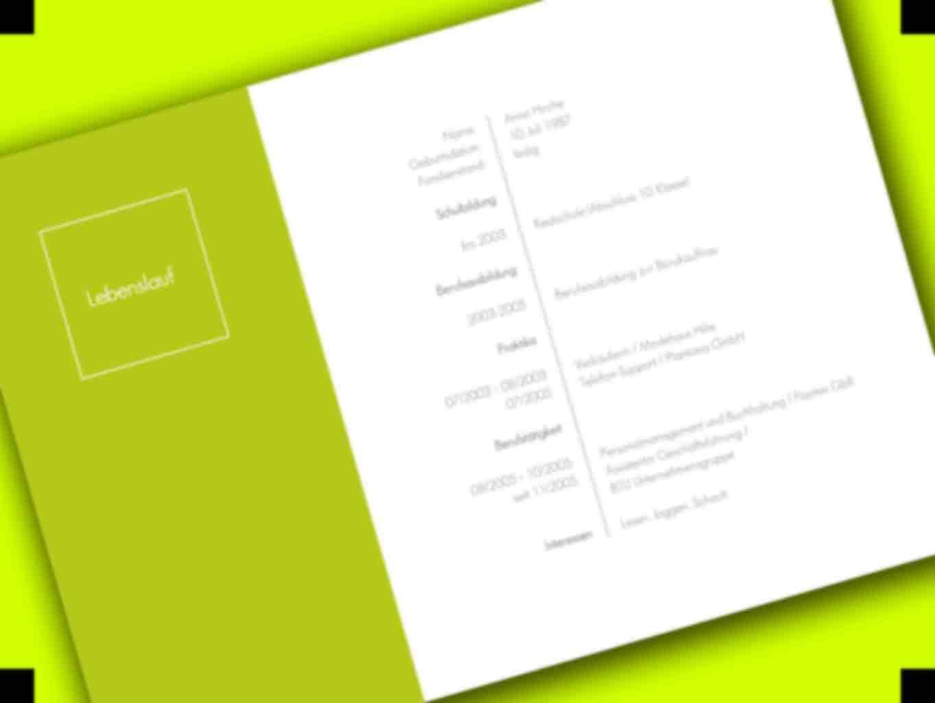 Lebensläufe Layout