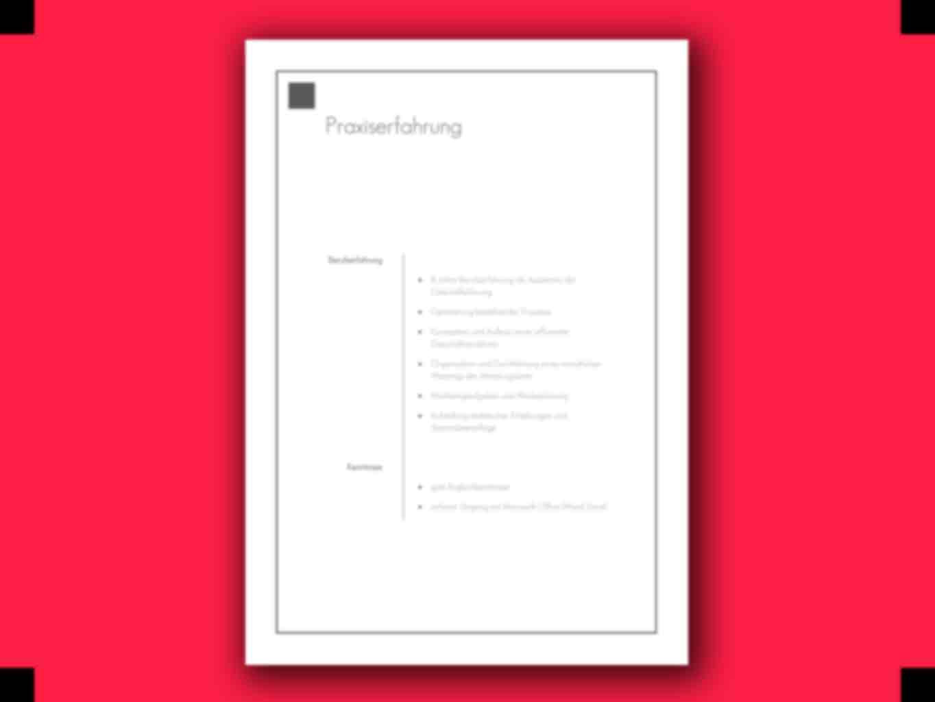 Lebenslauf Ausbildung Reihenfolge