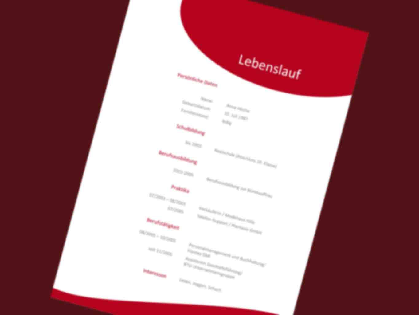 Lebenslauf Ausbildung