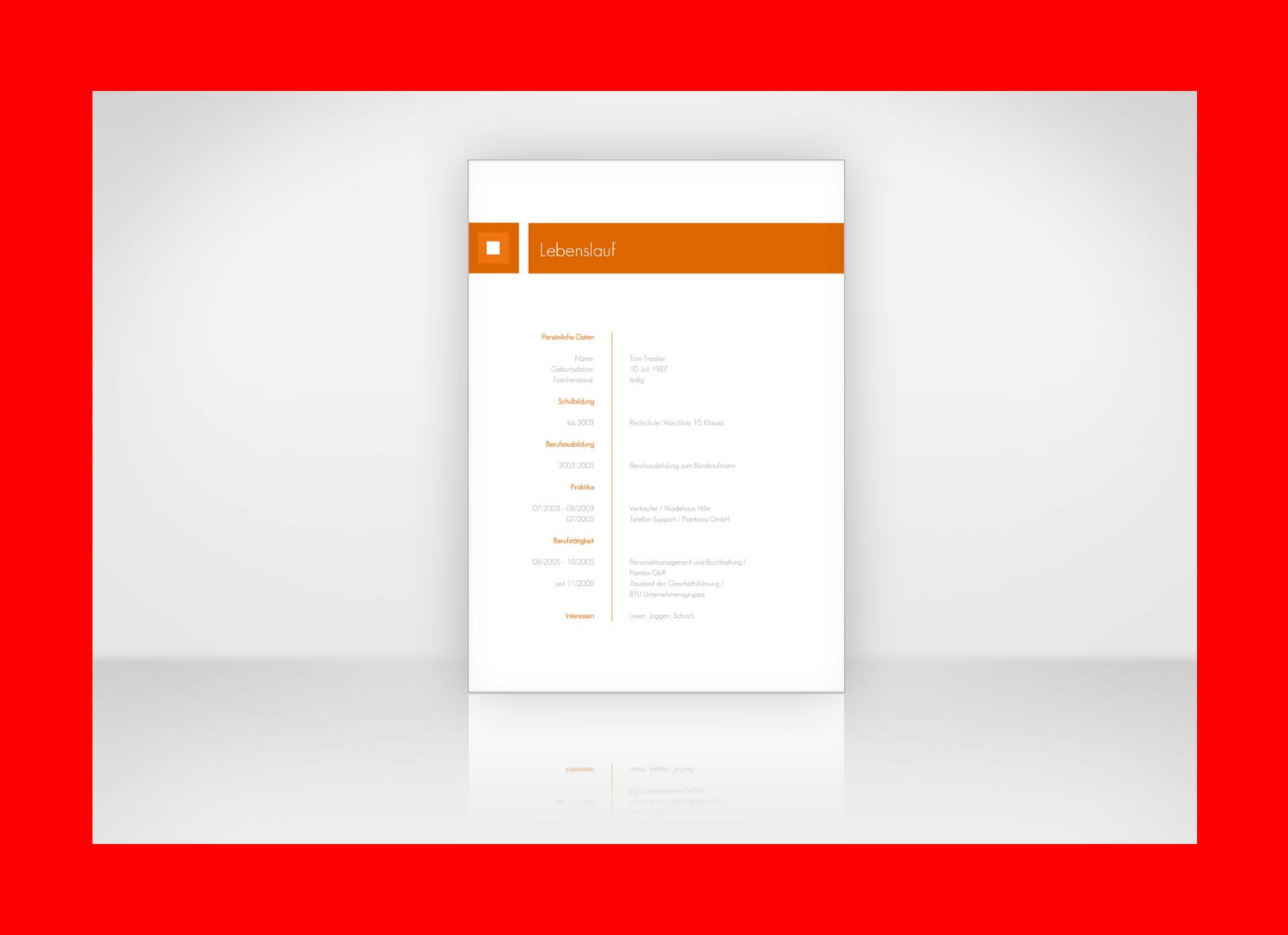Lebenslauf Schriftart