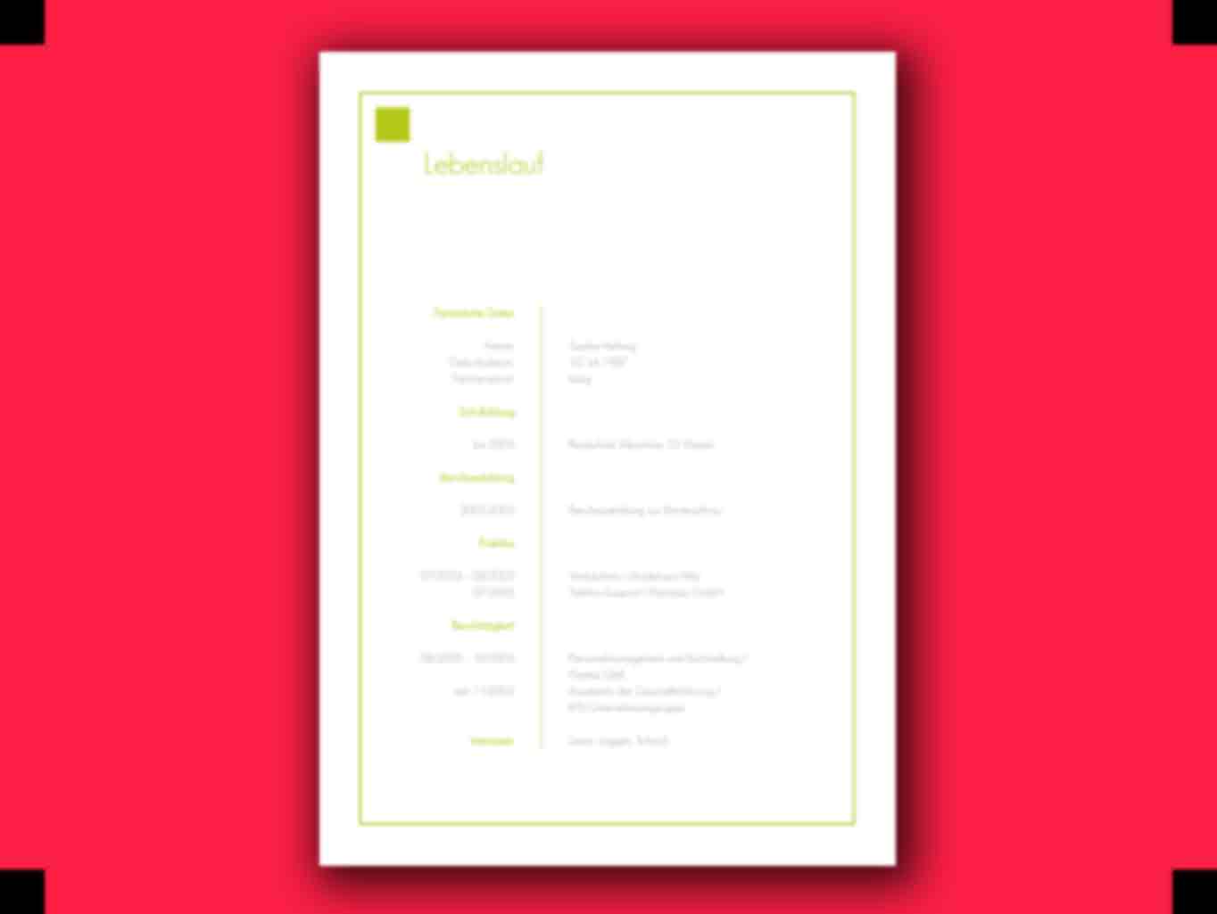 Lebenslauf Schriftform