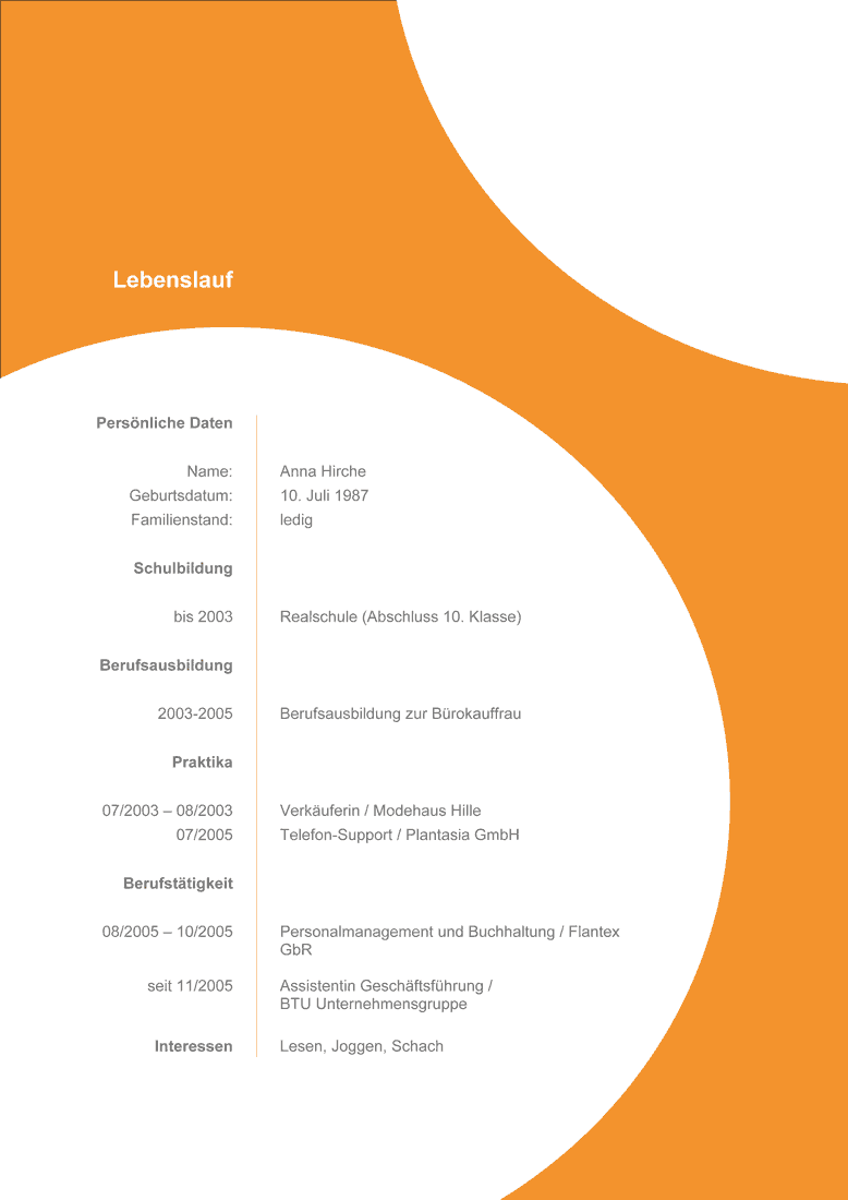 Musterbewerbung Vorlagen