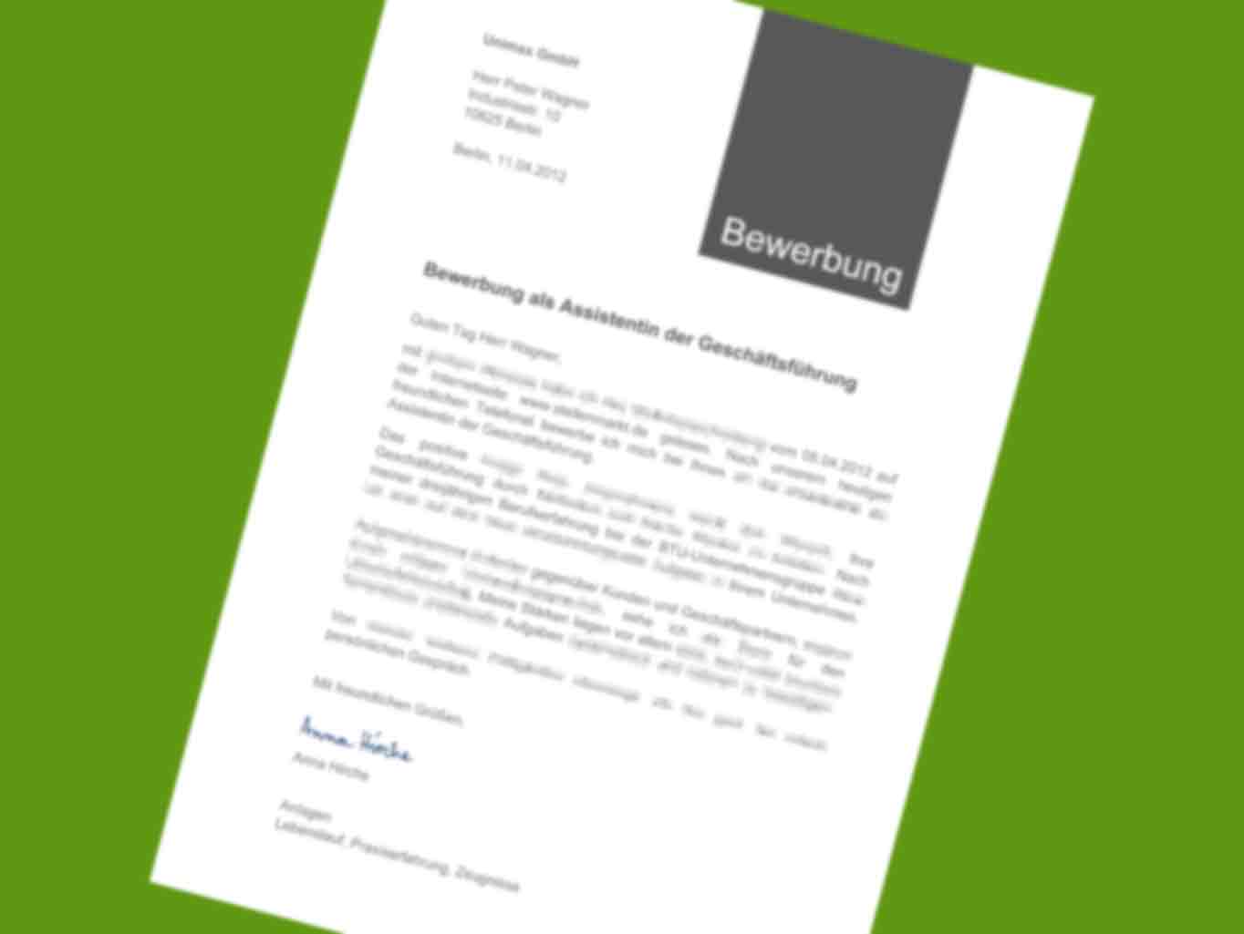 Quereinsteiger Bewerbung Vorlage
