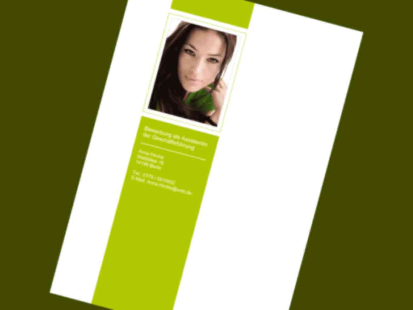 Vorlage Bewerbung Deckblatt