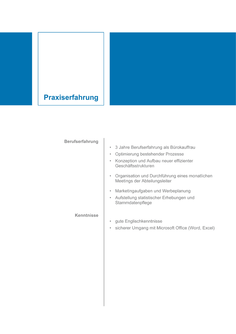 Vorlage für Bewerbung