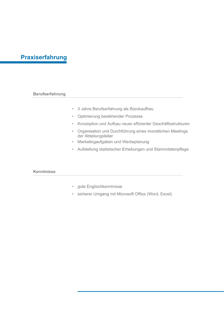 Vorlage Kurzbewerbung