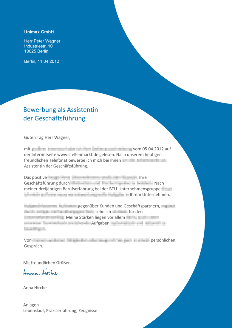 Vorlagen Bewerbungsanschreiben
